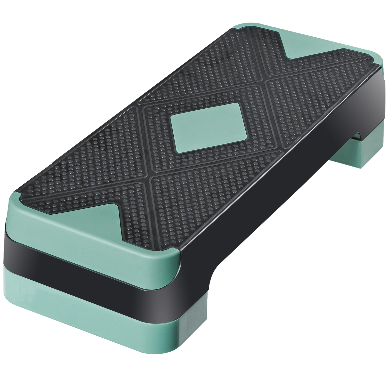 26.5" Aerobic Step Platform Adjustable Exercise Workout Stepper w/4 Risers Green