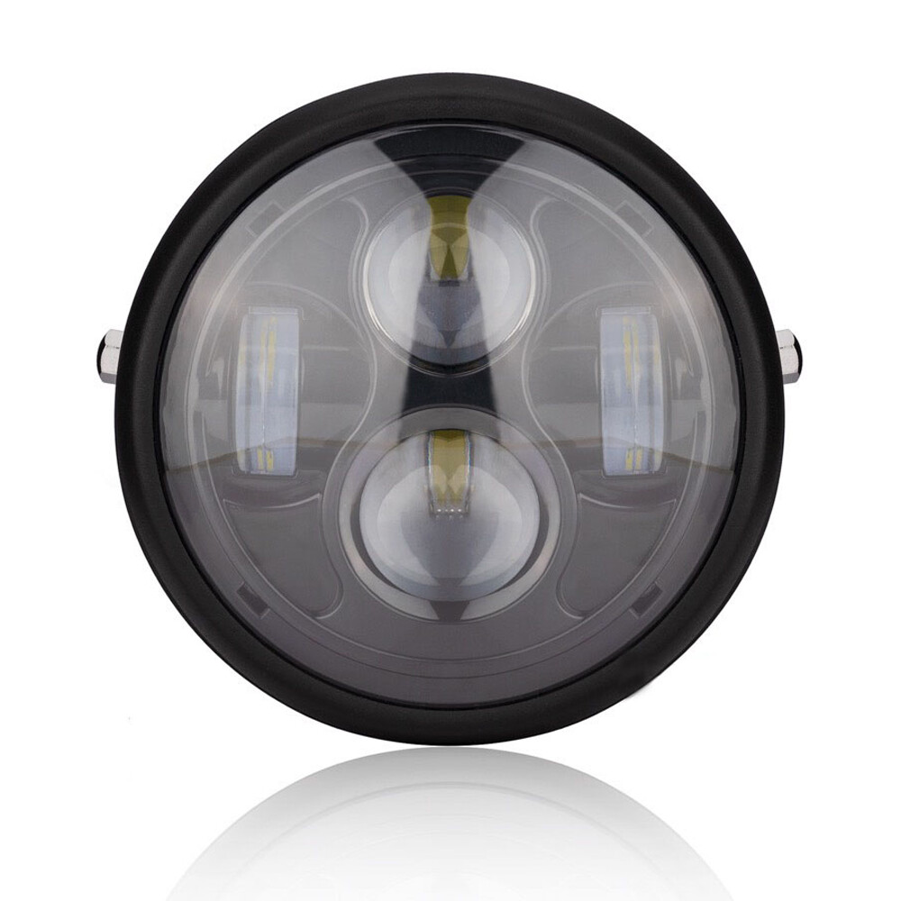 Universal Motorcycle 6.5" LED Hi/Lo Headlight With Bracket For Cafe Racer Bobber