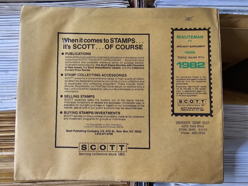 Scott 1982 #14 United States Minuteman Album Supplement Pages NOS