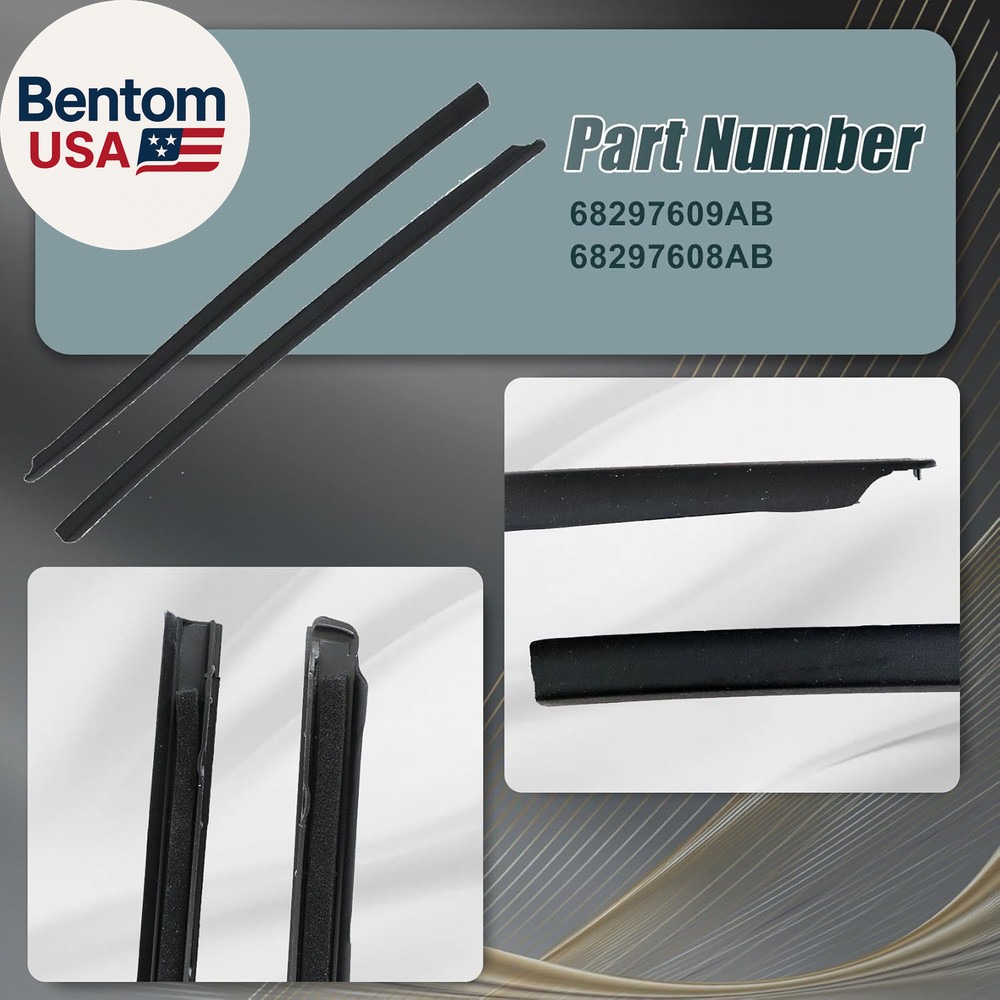 1Pair Front Right&Left Side Windshield Molding Strip Compatible with Dodge Ram 1