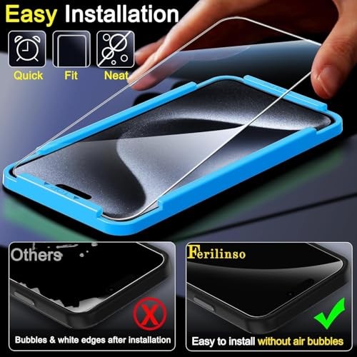 3 Pack Screen Protector for iPhone 15 Pro with 3 Pack iPhone 15 Pro 6.1 INCH