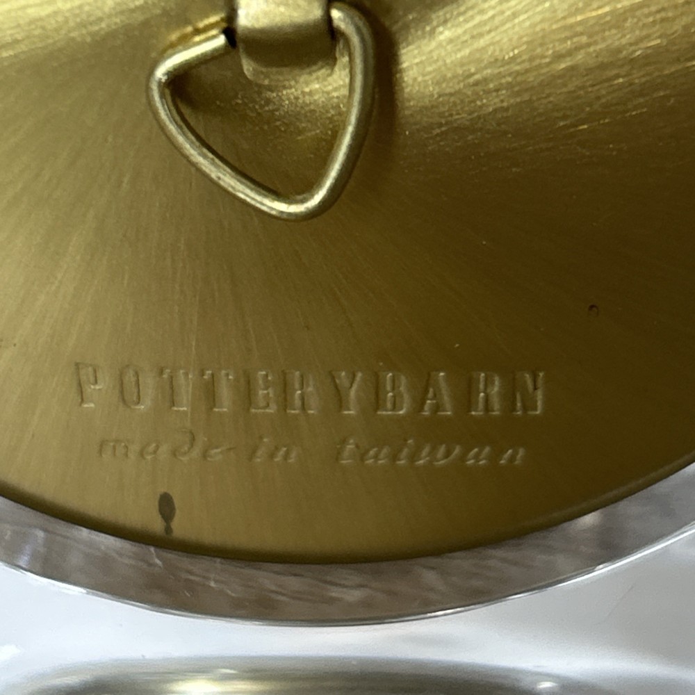 Pottery Barn Dual Clock In Acrylic Tower