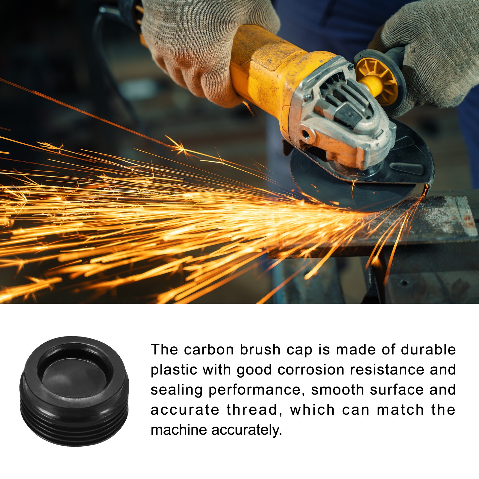 2 Pcs Carbon Brushes Holder Caps Plastic Cover Caps 16mm OD