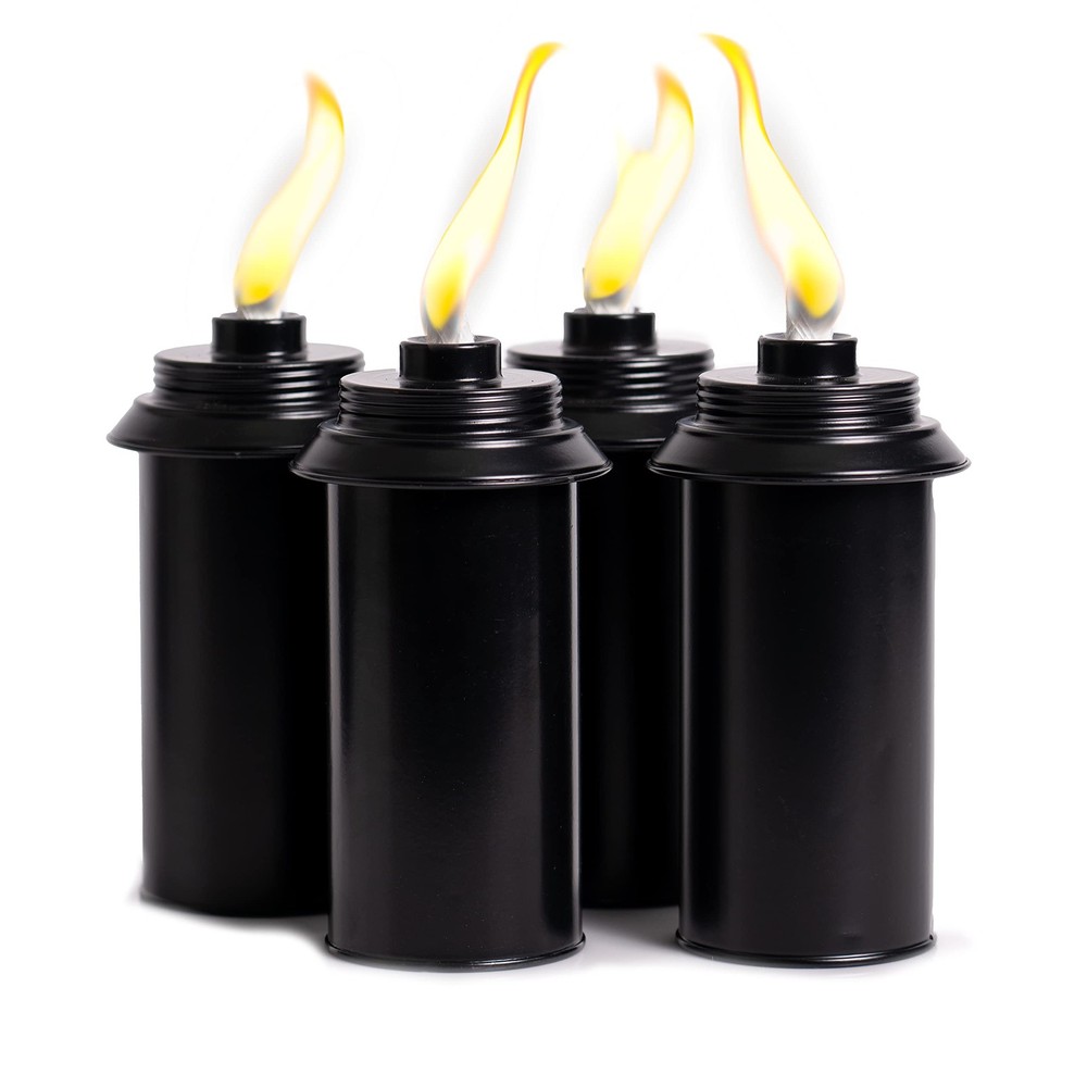 Backyadda Torch Replacement 4 Pack Standard Metal without Caps, Black