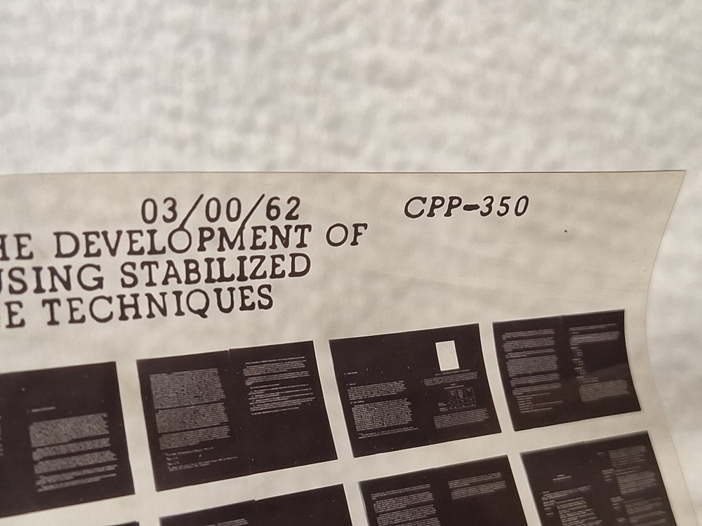 Vtg Military Microfiche Studies In The Perception Using Retinal 1962 CPP-350