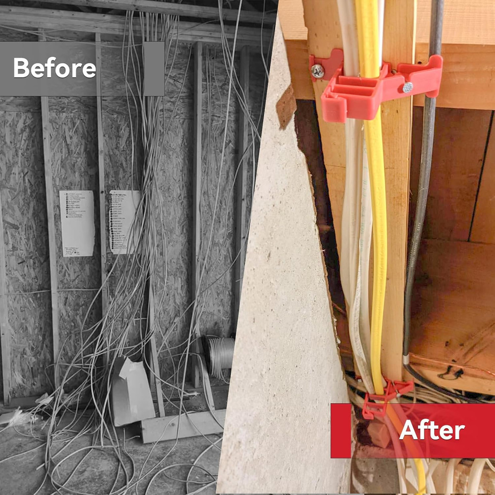 Multi Cable Staples for Romex Clips, Plastic Electrical Wire Stackers, Secures R