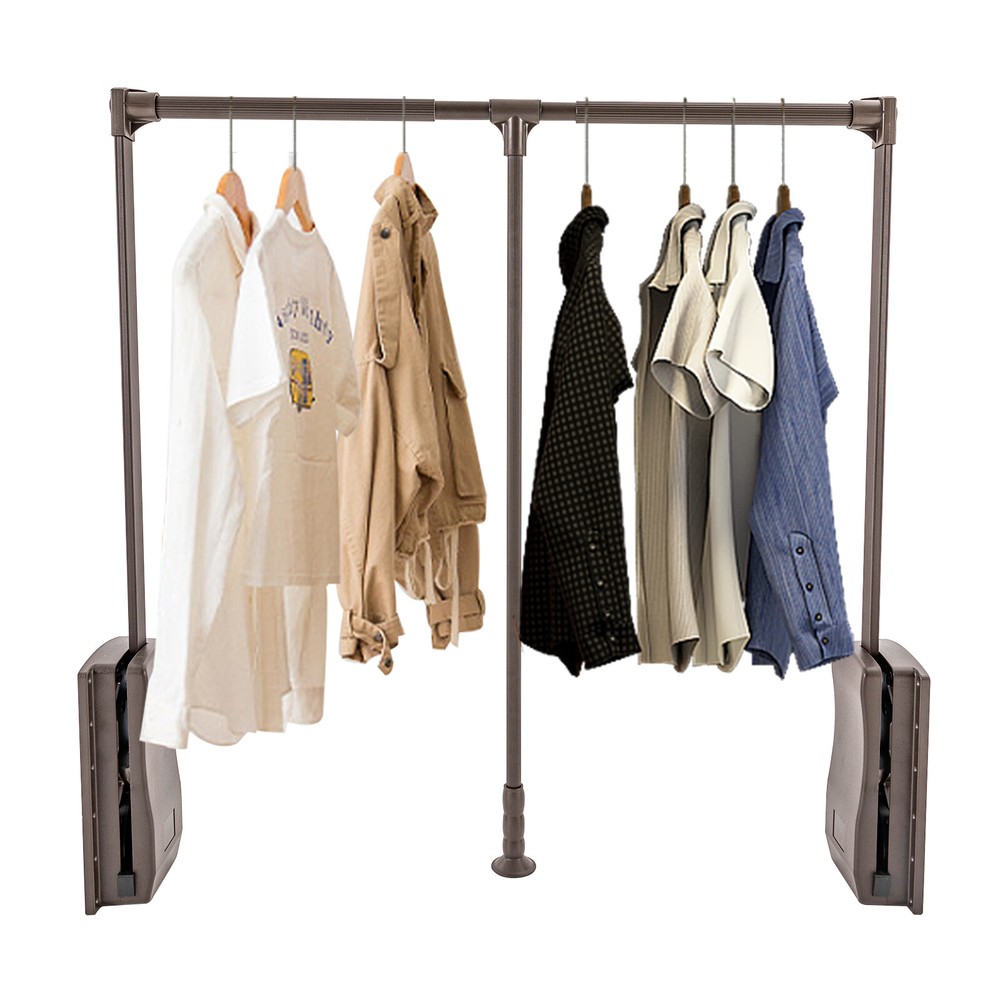 35-47" Adjustable Closet Rod Closet-mounted Simple Pull Down Clothes Hanger