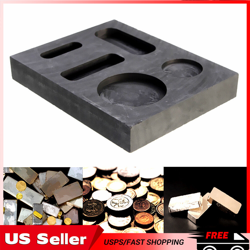 Graphite Ingot Melting Casting Refining Scrap Combo Mold For Gold Bar Round Coin