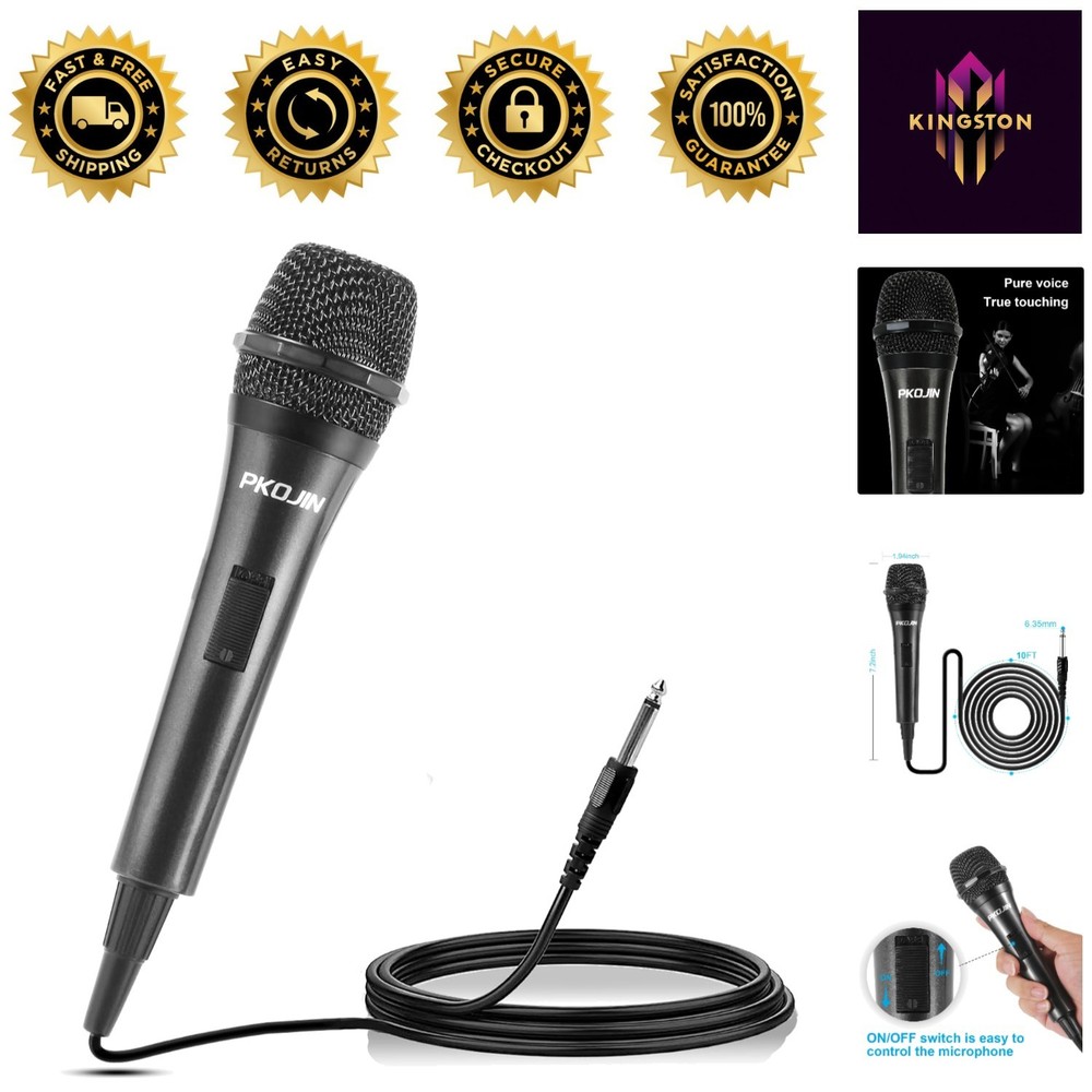Plug & Play Dynamic Microphone for Karaoke - Lightweight & Comfortable Design
