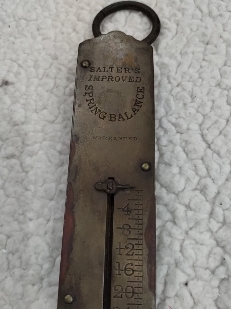 Antique Salter's Improved Spring Brass Balance Scale 24lbs