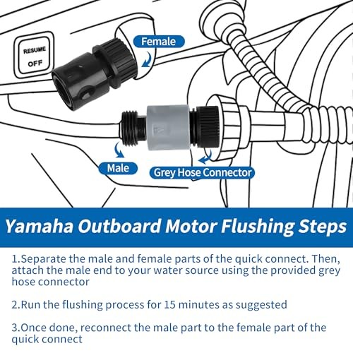 Outboard Engine Flush Kit for Yamaha Quick Connect Adapter, Offshore, VMax