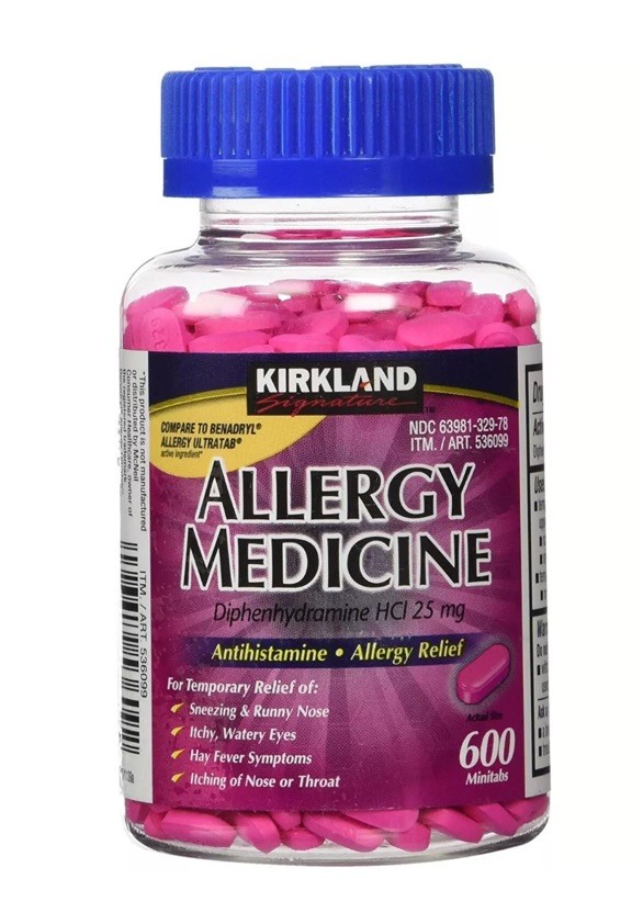 New Kirkland Allergy Relief Med's - 600 ct (25mg) Compare 2 Benadryl Exp-06/27