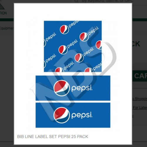 BIB LINE LABEL SET PEPSI 25 PACK # CP011200