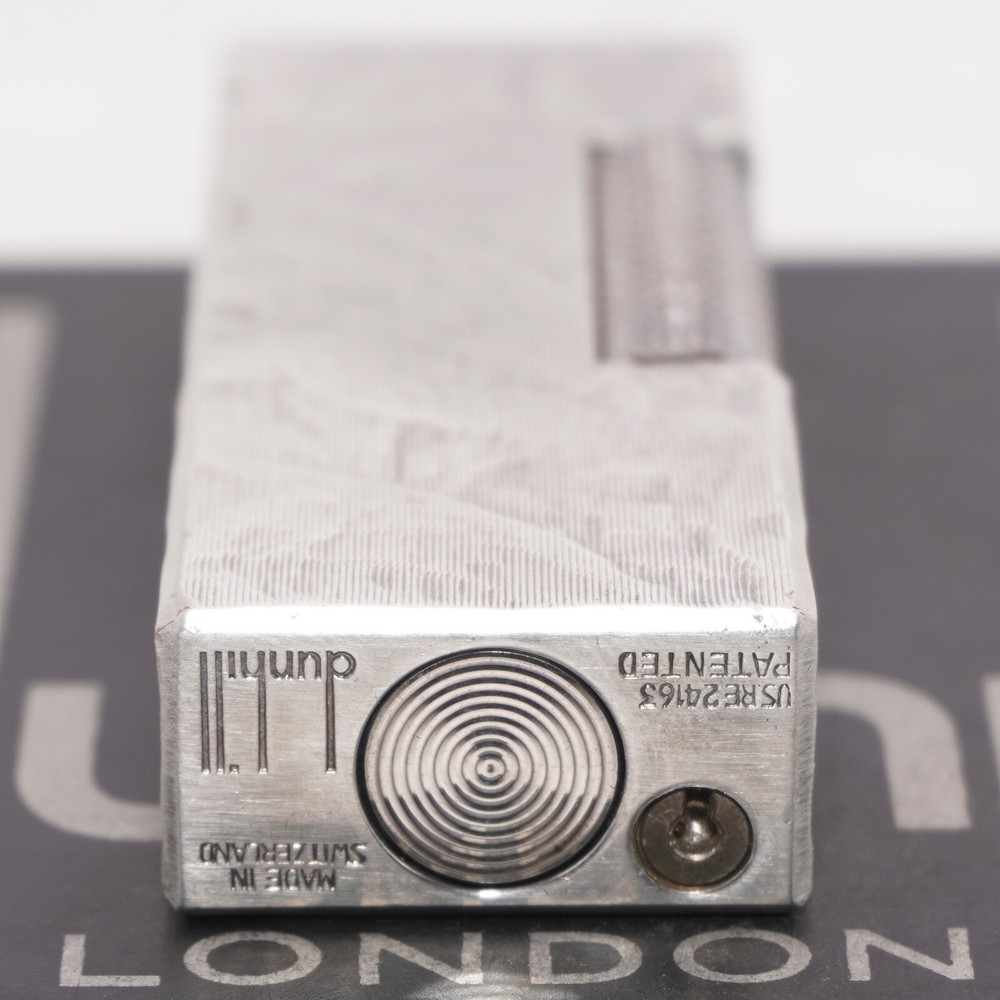 Dunhill Lighter Silver plate Silk Moire Pattern_Ultrasonically cleaned