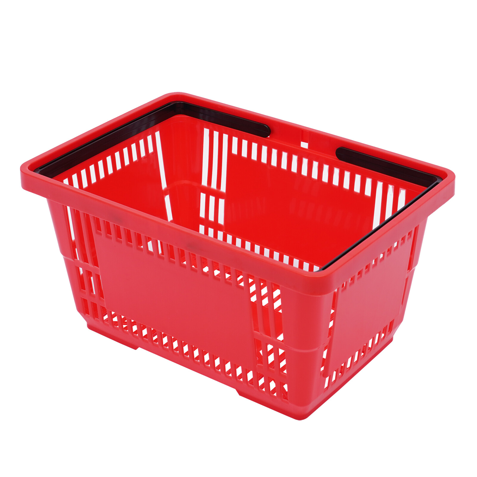 12 Pcs 18L Plastic Shopping Baskets with Handle for Grocery & Organization