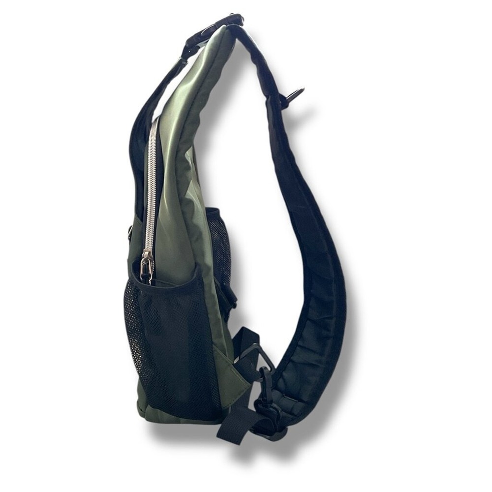 Mosiso Olive Green Multi Pocket Sling Backpack
