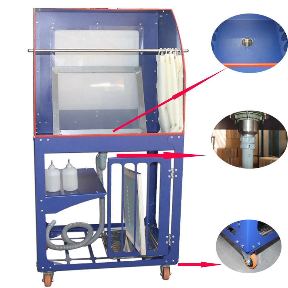 Movable Vertical Type Screen Printing Washout Tank with Backlighting&Wheels 110V
