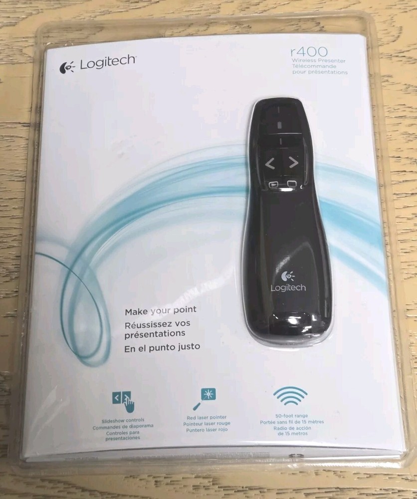 NEW SEALED Logitech R400 Presenter Remote Control & Laser Pointer 910-001354