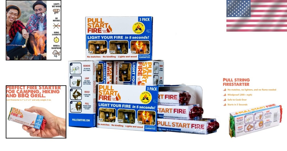 Instant Fire Starter Pack | Pull String Ignition