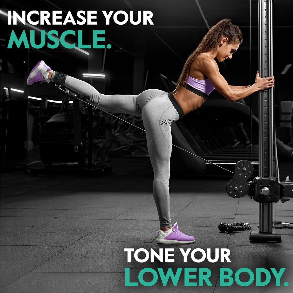 FITGIRL - Ankle Strap (Single) for Cable Single (1-Pack), Black Mint -