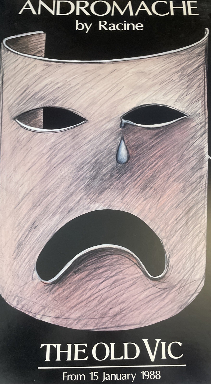 Vintage 1988 “Andromache” 30x20 Inch Cardboard Poster, Racine