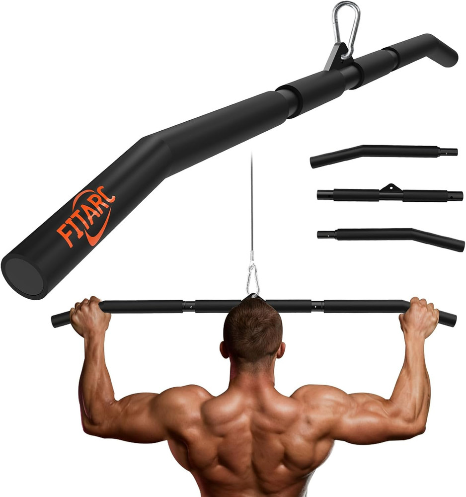 40'' LAT Pulldown Bar Attachment for Pulley Cable Machine, Full-Length Non-Slip