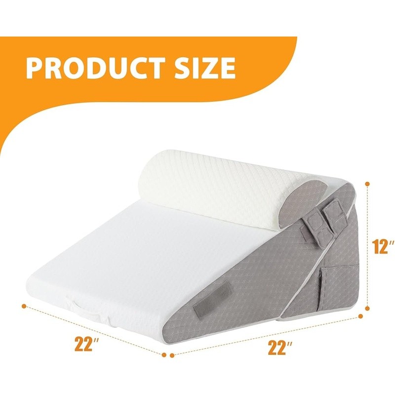 Multi-Functional Wedge Pillow Set Back Support Post Surgery Memory Foam New