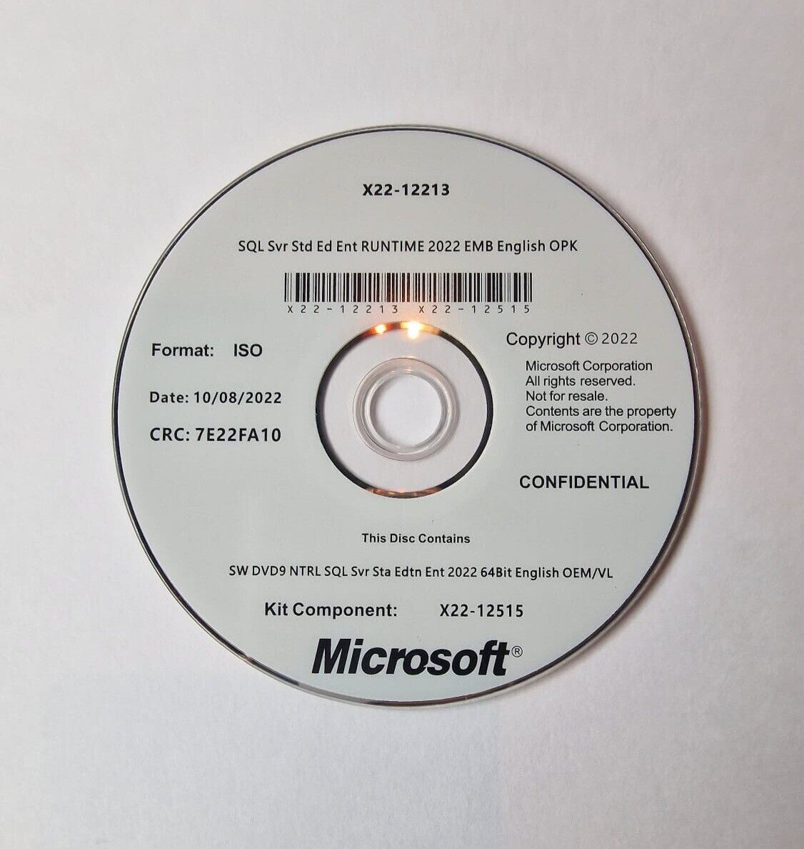 Microsoft SQL Server 2022 Enterprise Unlimited Cores, Unlimited CALs sealed