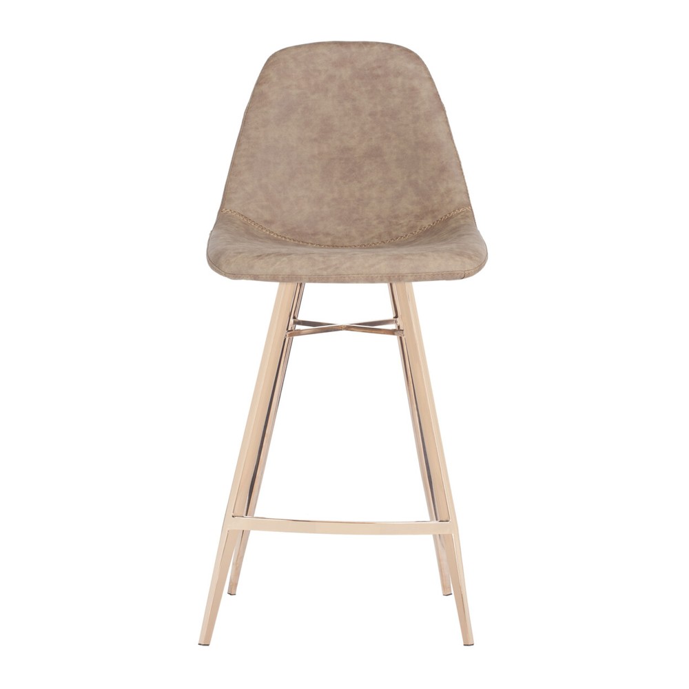 SAFAVIEH Mathison Counter Stool | Brown / Copper |