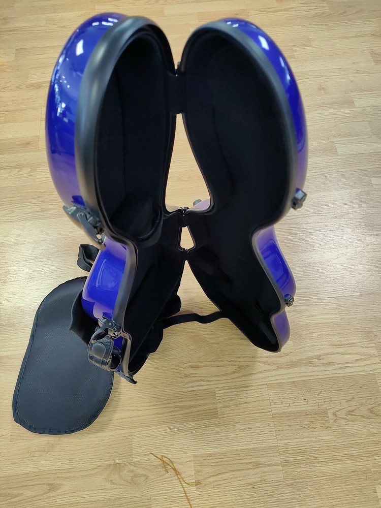 SALE*VIOLIN CASE (CELLO SHAPE) 4/4 BLUE-COMPOSITE SHELL-LIGHT-NO SCRATCH-PROTECT
