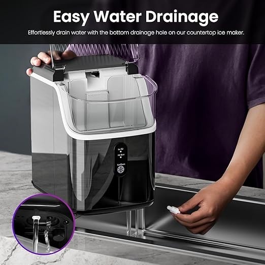 Nugget Ice Maker Countertop, 35Lbs/Day Portable Table Top Machine with Chewable