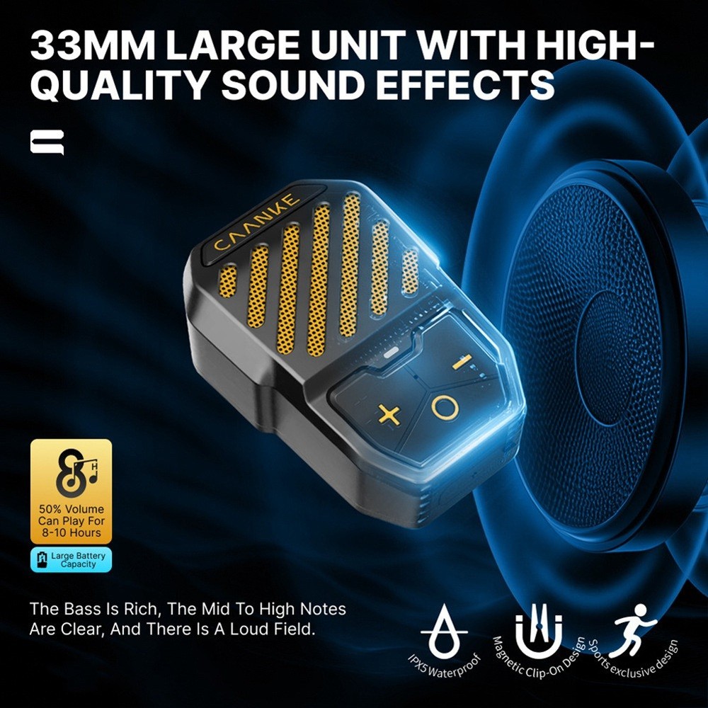 CAANKEI Wearable BT Speaker IPX5 BT Microphone Speaker USB-C Small Back8112