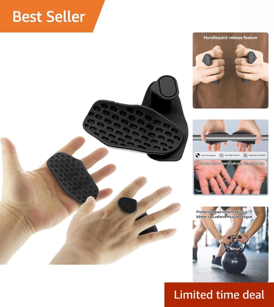 Comfortable Rubber Weightlifting Grips - No More Sweaty Hands During Workouts
