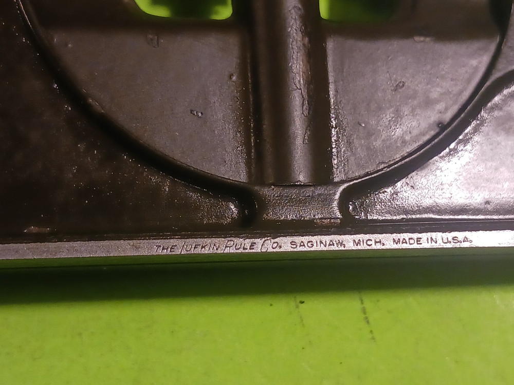 VINTAGE LUFKIN PROTRACTOR HEAD OLIVE GREEN (FOR COMBINATION SQUARE) WORK GREAT