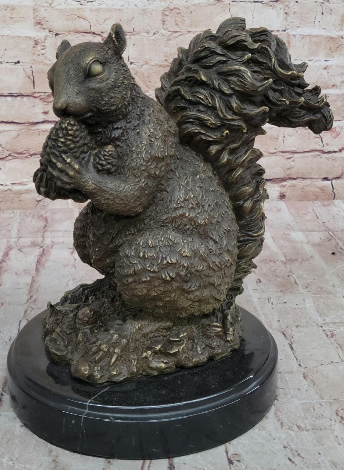 Artistic Bronze Squirrel Sculpture | Handmade Figurine Statue Home Decor Sale