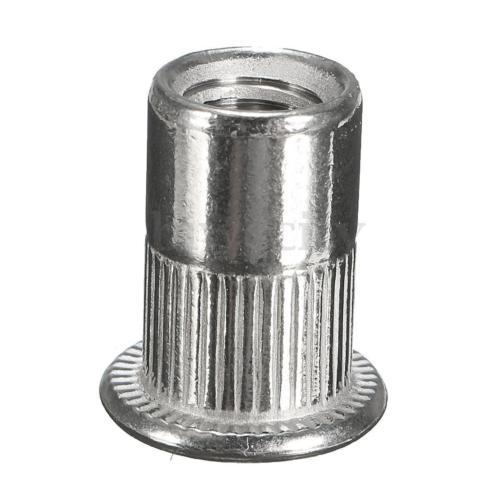 50pcs M6 Thread 304 Stainles Steel Flat Head Rivet Nut Rivnut Insert Nutsert