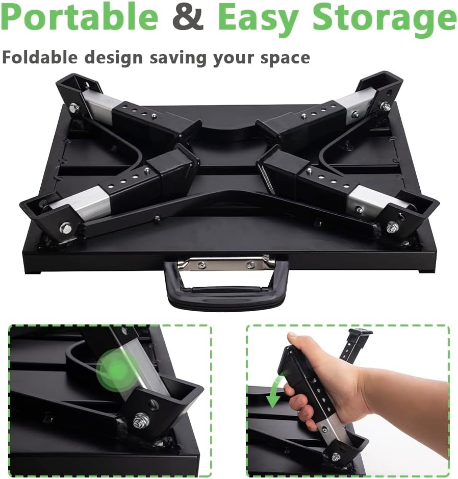 Aluminum RV Steps, 4-Level Adjustable Folding Step Stool with Non-Slip Rubber Fe