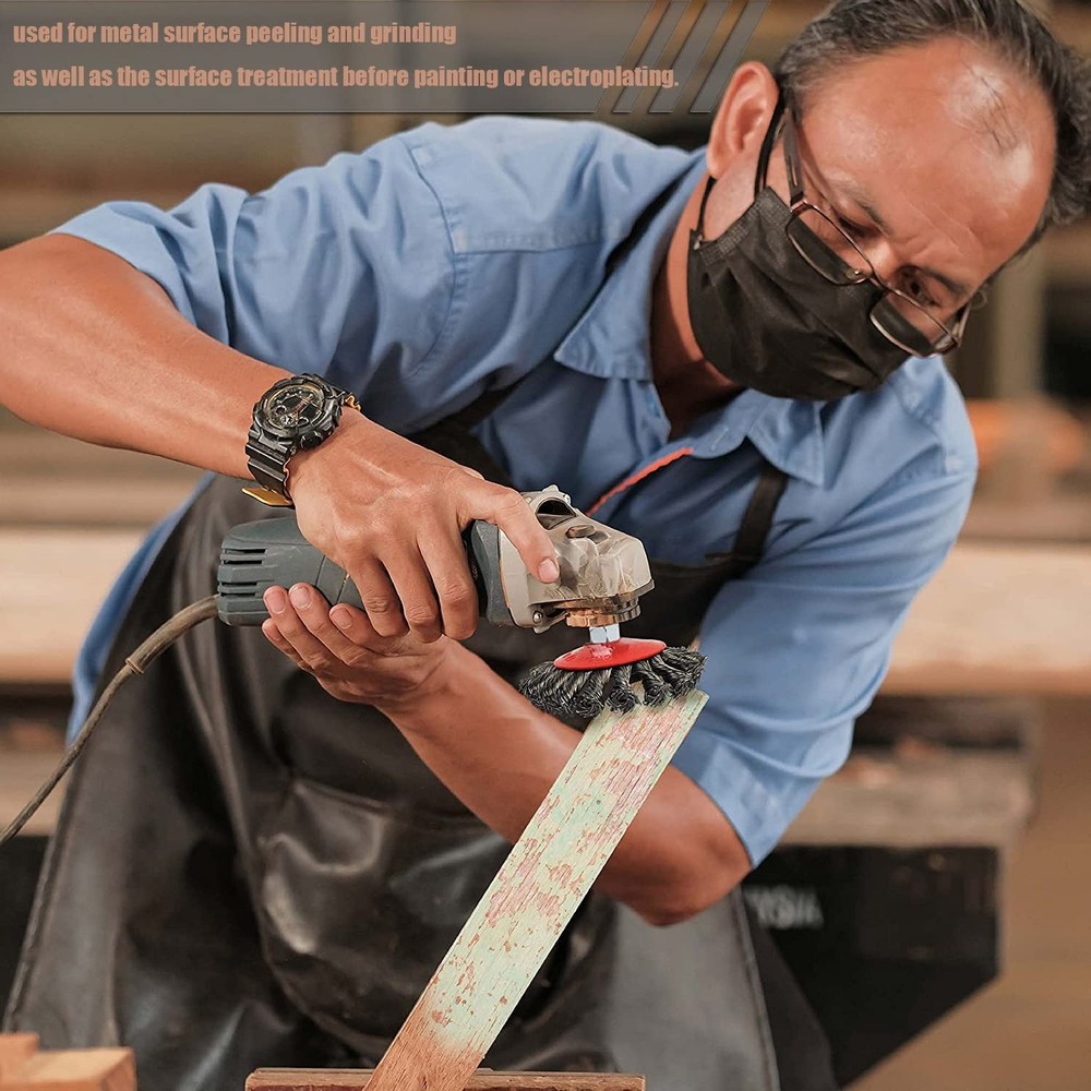 Versatile 4-Inch Wire Wheels for 4-1/2" Angle Grinders - Rust & Metal Cleaning