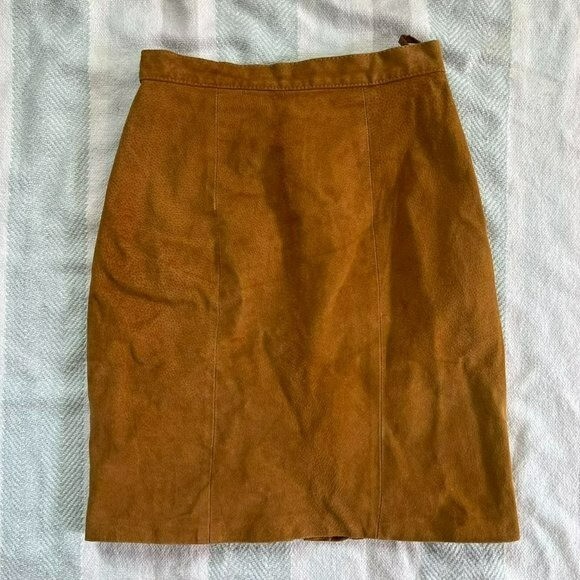 Vintage bb dakota light brown genuine suede leather skirt