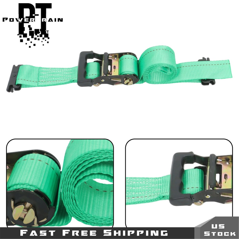 For ATV UTV 4 Pack 8' Ratchet Straps Wheel Chock Tie Down Trailer Trap System