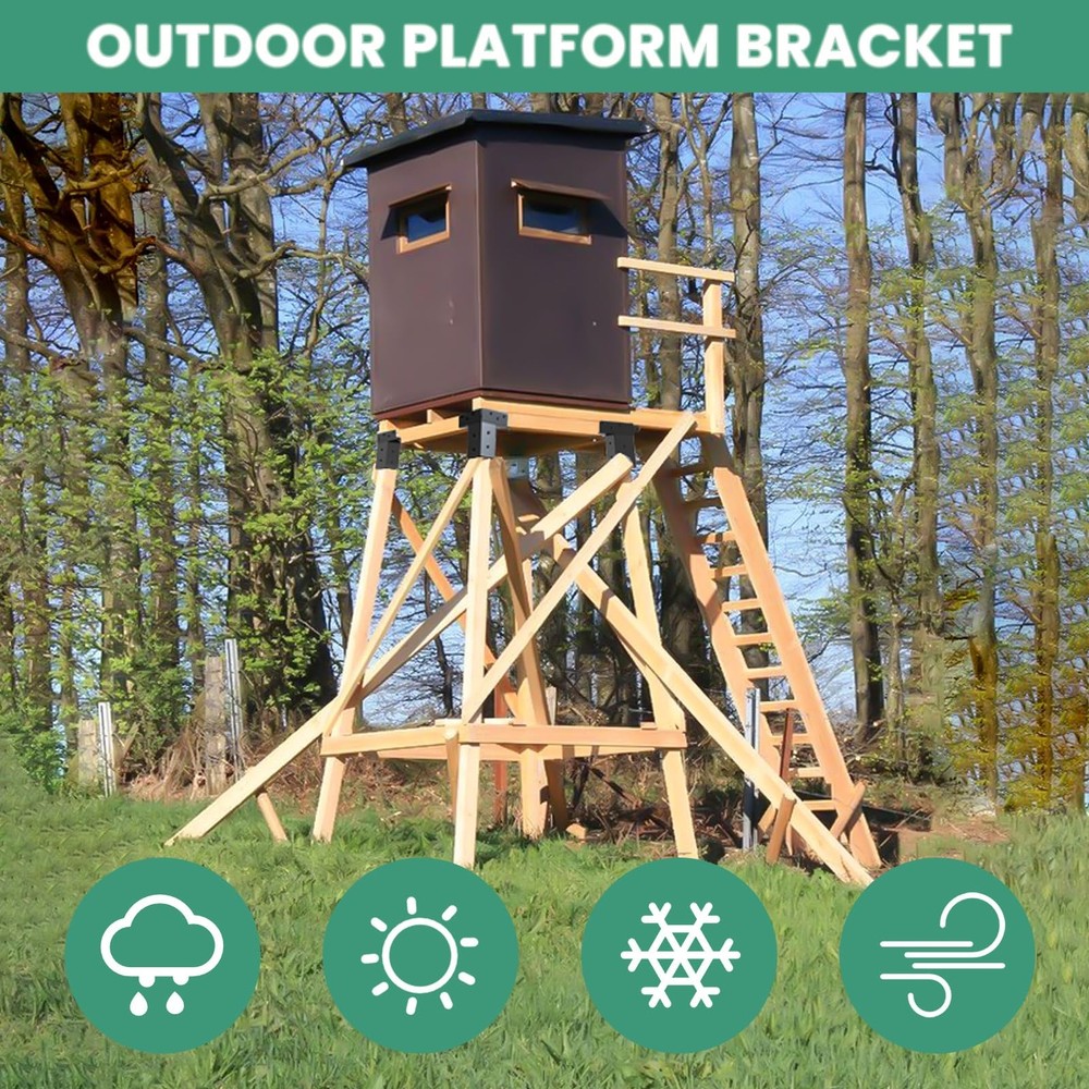 TAYORY Deer Stand Brackets 4"x 4", Elevator 4Pcs, Blind Black
