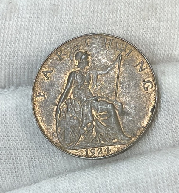 1924 Great Britain Farthing Coin Excellent Condition High Value