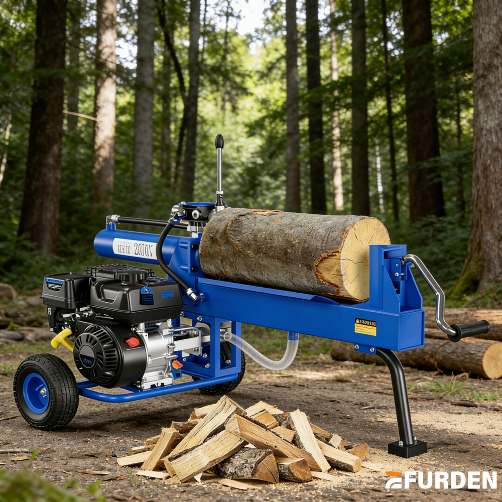 Efurden Portable Gas Log Splitter with 7 HP-4 Stroke Engine Automatic Return HOT