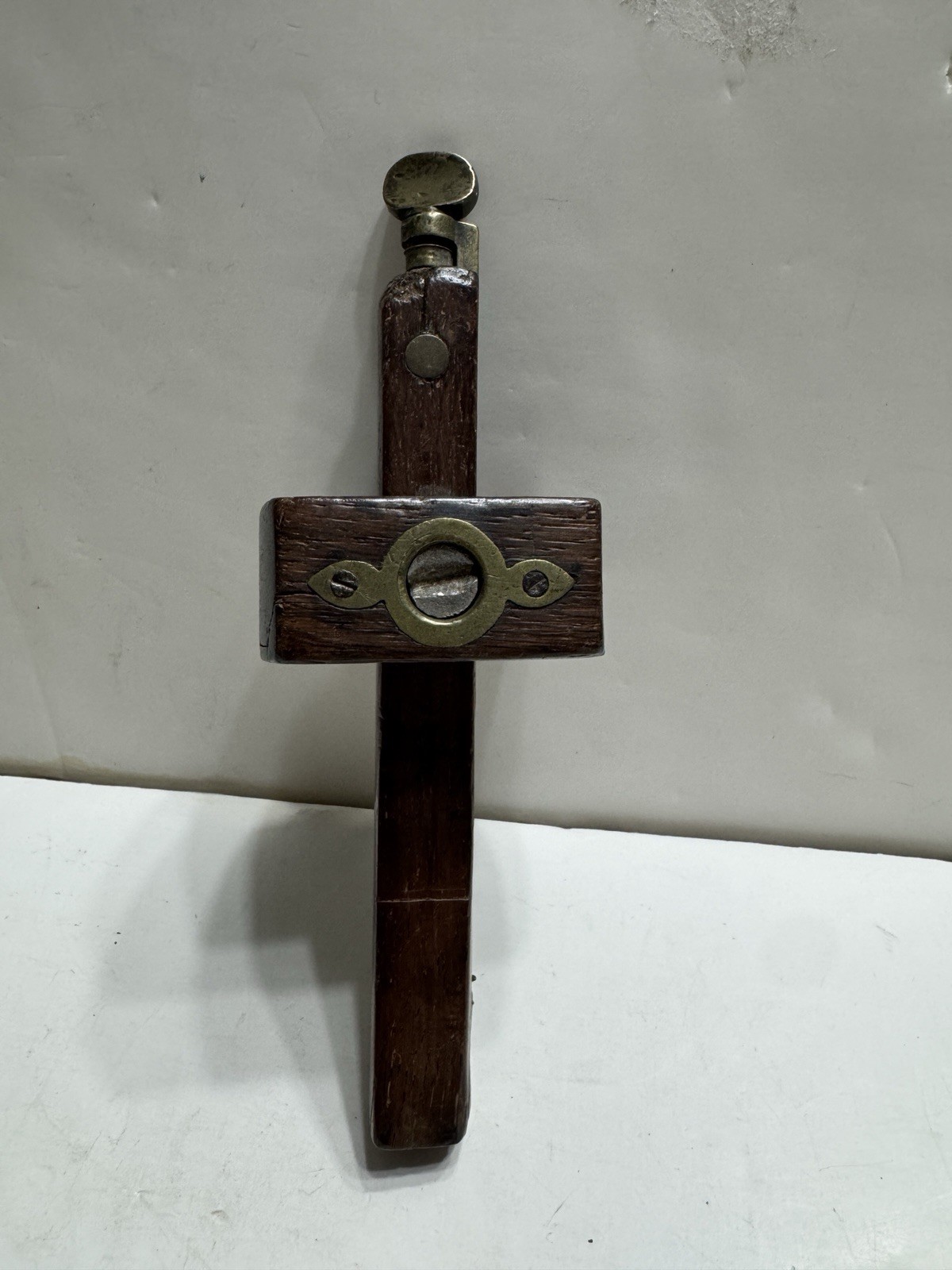 Adjustable Vintage Rosewood & Brass Combination Mortice & Marking Gauge Antique