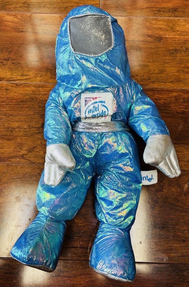 2 Vtg Intel Inside Pentium II Spaceman Plush Bunny People Computer Tech 1997