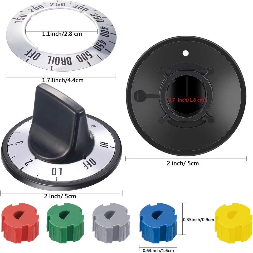 Stove Knobs Replacement Kit for Oven, Range, and Burner, Universal Control Knob