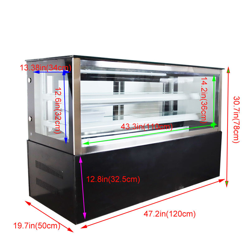 Updated 220V 3-Layer Refrigerated Pie Cake Bakery Showcase Opened Back Door