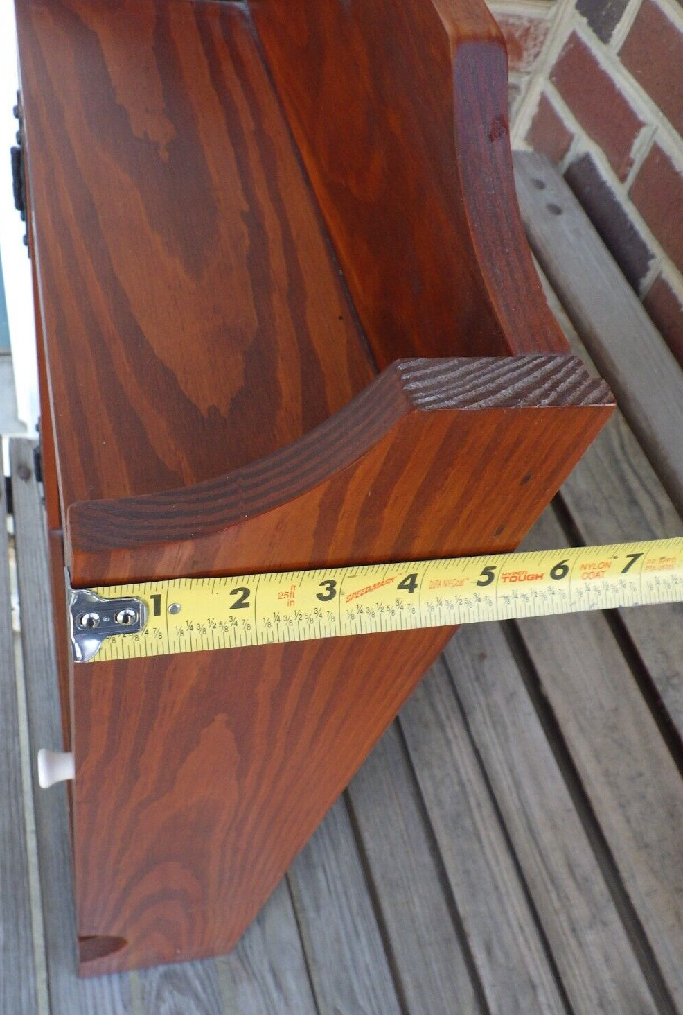 Wall Cabinet Mahogany Wood Punched Tin Pineapple Motif Farmhouse Décor