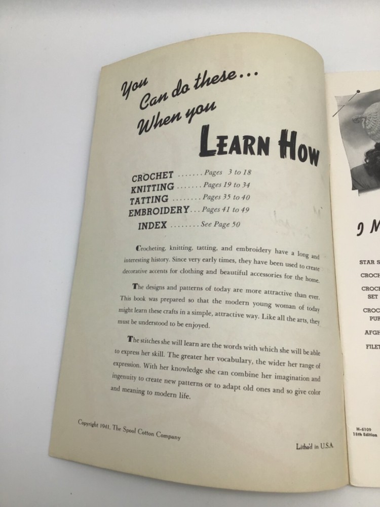Learn How Book # 170 The Spool Cotton Co. 1941 Multiple Needlecrafts