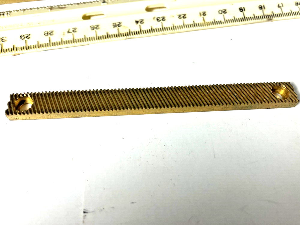 American Optical Microscope focus mount 4" long Brass rack, gear